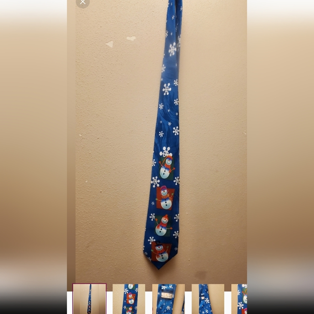 Festive Snowman Blue Tie Keith Daniels